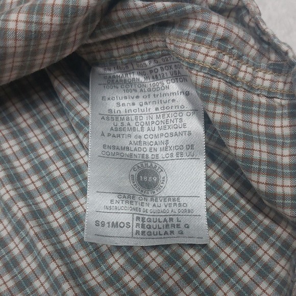 Carhartt Men's Short Sleeve Plaid Button Down Shirt Size L Large  Reg S91-MOS - Picture 6 of 9